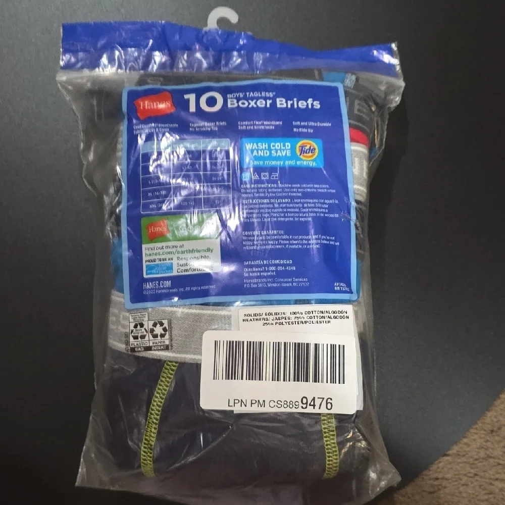 Hanes Boys' Tagless Boxer Briefs - Blue and Gray Value Pack